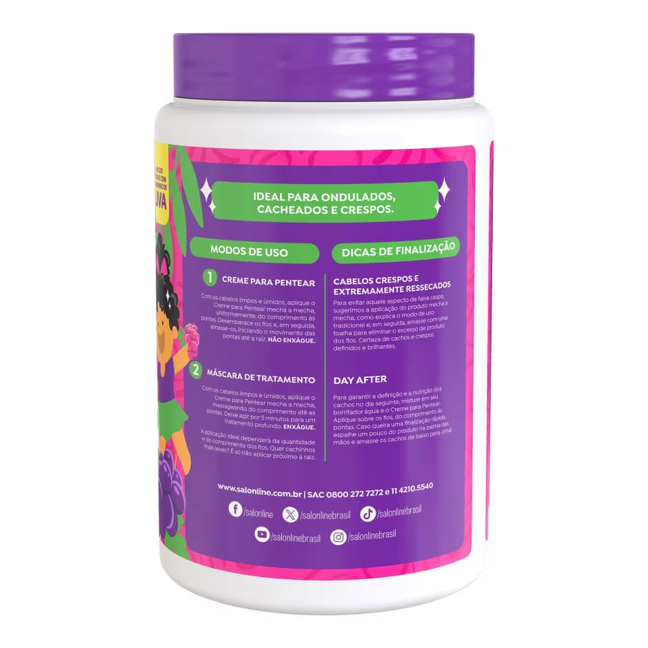 Creme para Pentear Uva Kids Cachinhos Brilhantes 1kg - Salon Line – imagem 3
