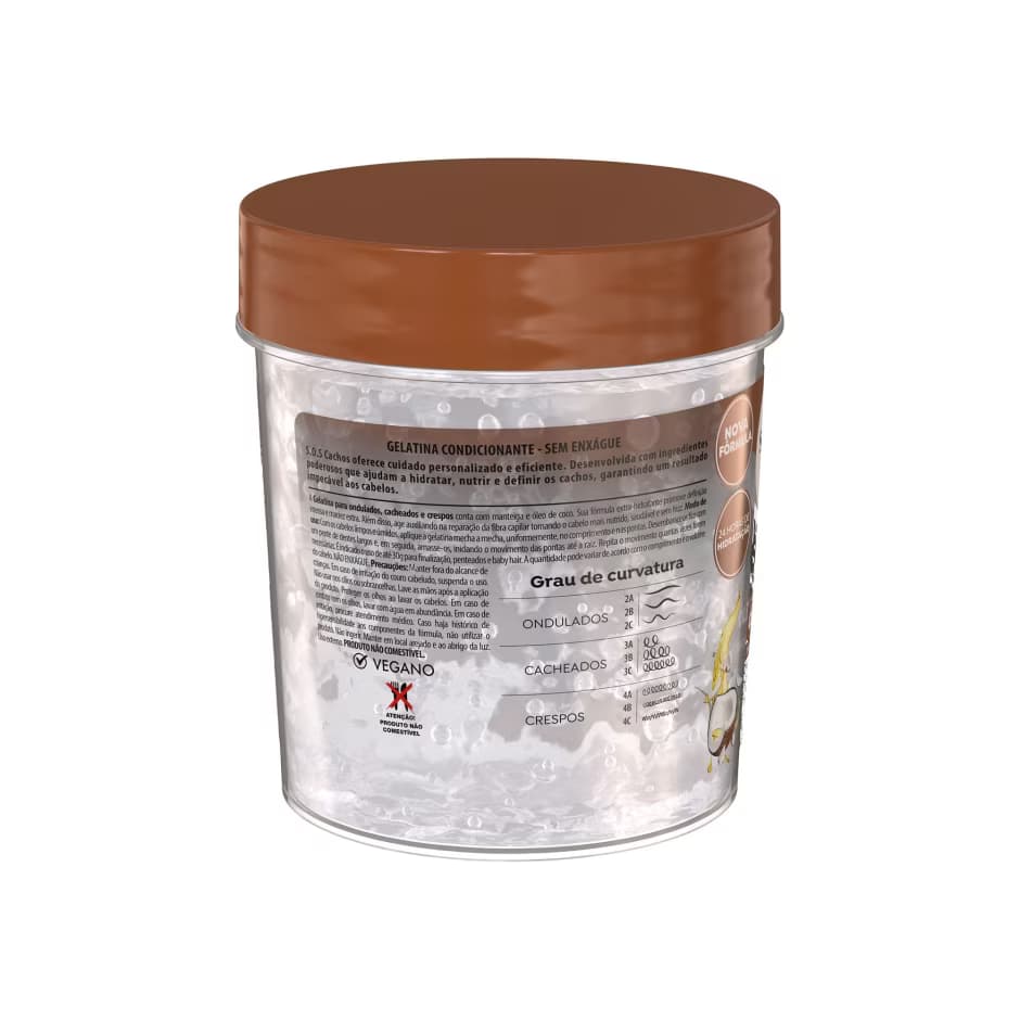 Gelatina Ativadora de Cachos Hidratação SOS Cachos Óleo de Coco 400Gr - Salon Line – imagem 2