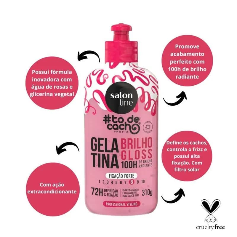 To de Cacho Gelatina Brilho Gloss  310g Salon Line – imagem 3