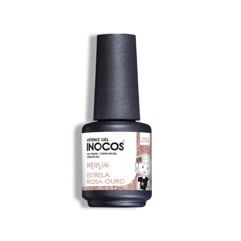 Verniz Gel Inocos Maria Estrela Rosa Ouro 15ml
