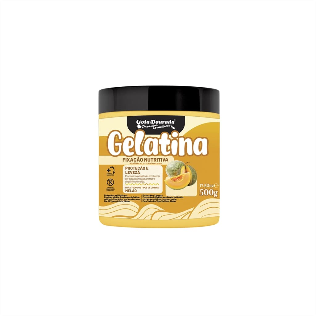 Gelatina Capilar Melão Hidratante Gota Dourada 500G