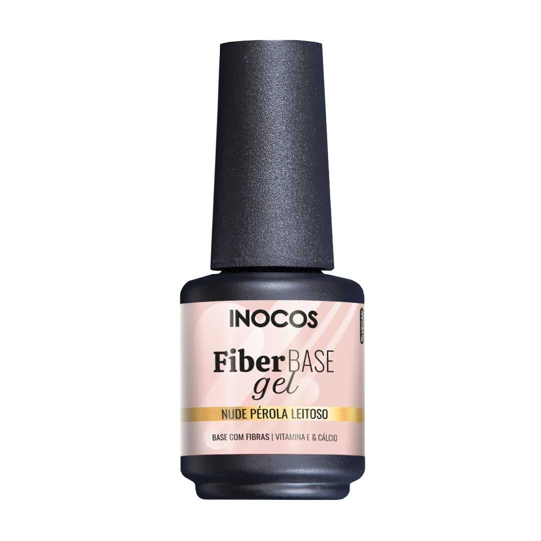 Base Fiber Gel Cover Nude Pérola Leitoso 15ml Inocos