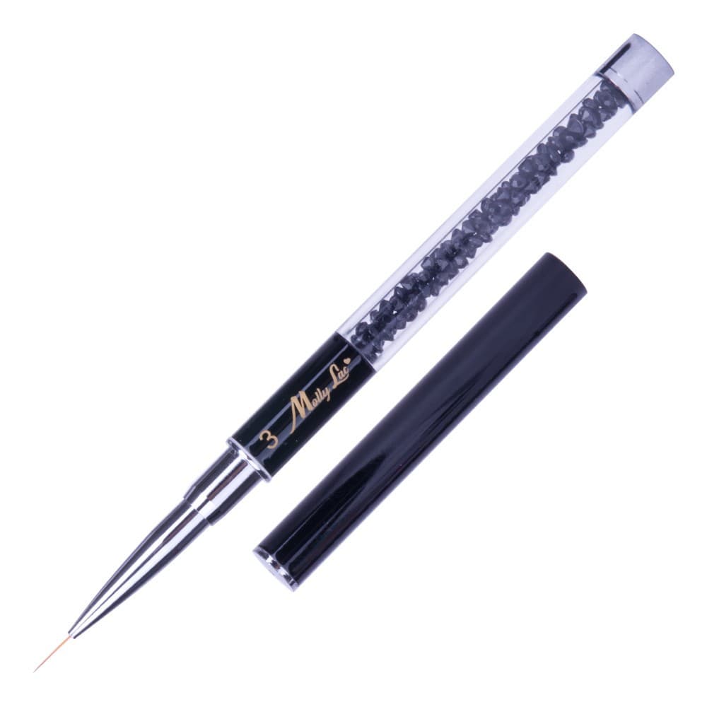 Pincel Para Nail Art 11mm - Nº3 Com Brilhantes