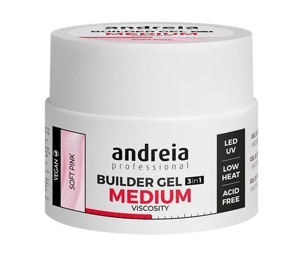 Builder Gel Medium Viscosity Soft Pink 44gr Andreia