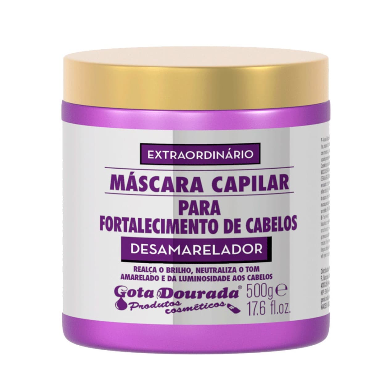 Máscara Fortalecimento Desamarelador 500ml – Gota Dourada