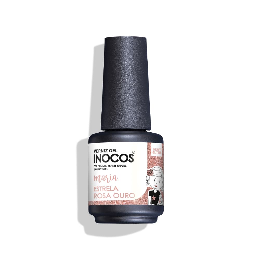 Estrela Rosa Ouro Verniz Gel 15ml Inocos