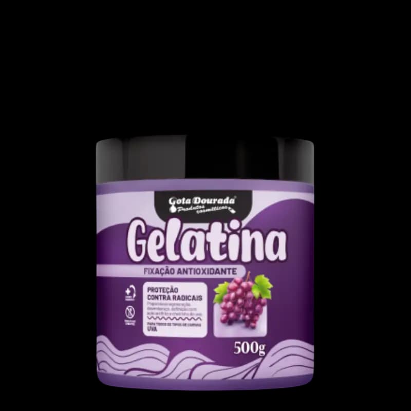Gelatina Capilar Uva Fixação Antioxidante Gota Dourada 500G