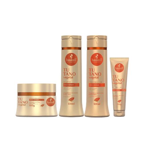 Kit Haskell Tutano Shampoo 300ML+ Condicionador 300ML+ Máscara 300GR + Creme De Silicone 240GR