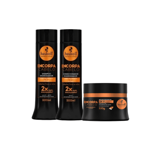 Kit Haskell Encorpa Cabelo Shampoo 300ML+ Condicionador 300ML+ Máscara 300GR