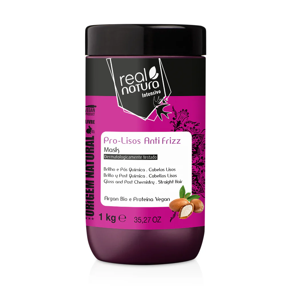 RealNaturaMascaraPro-LisosAntiFrizzArgan1kg Máscara Pro Lisos Antifrizz Argan 1kg Real Natura - Image 1