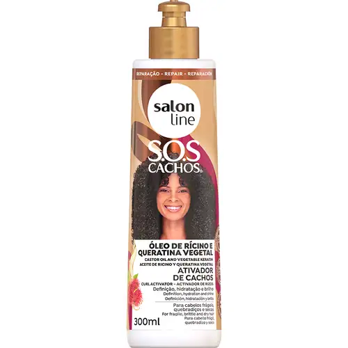 SL0065 Ativador De Cachos Sos Cachos Rícino E Queratina Salon Line 300ml - Image 1