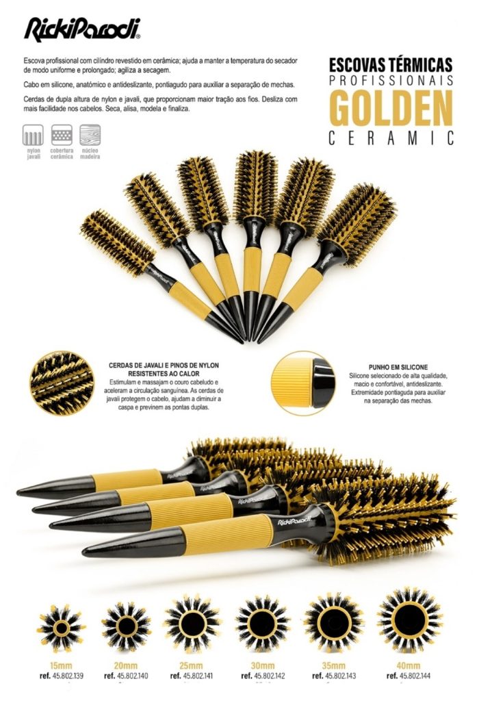 Escova Circular Térmica Golden Ceramic 20MM