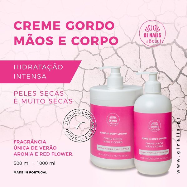 CREME GORDO HIDRATANTE PARA CORPO, MÃOS E PÉS 500ML