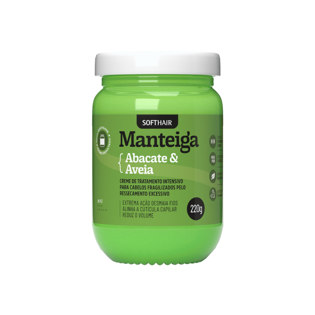 Manteiga Vegana De Abacate E Aveia 220GR - Softhair