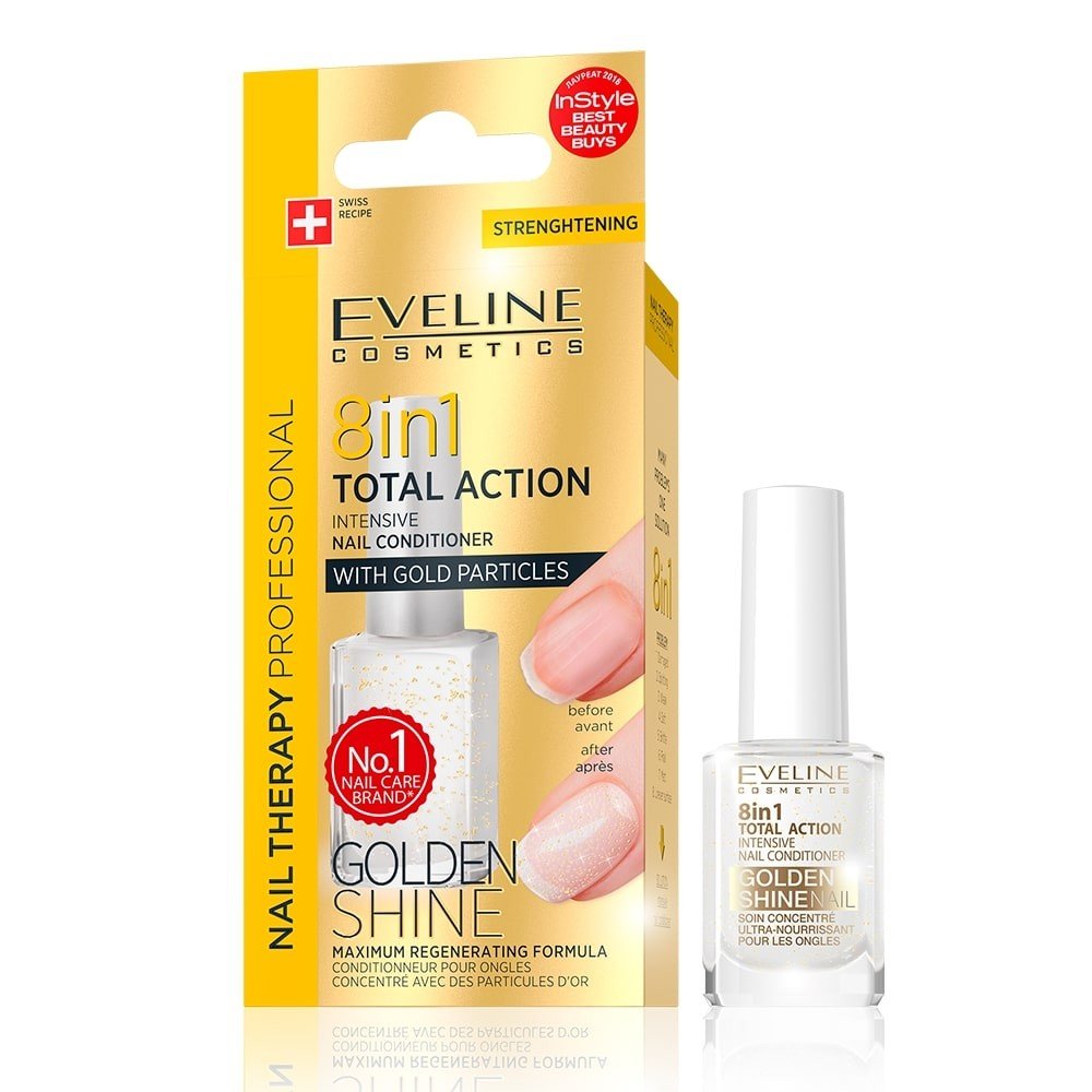 REGENERADOR DE UNHAS 8 EM 1 GOLDEN SHINE 12ML EVELINE