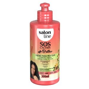 CREME PARA PENTEAR SOS CACHOS + BRILHO SALON LINE 300ML