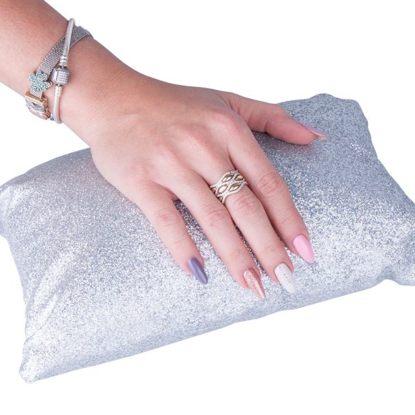 ALMOFADA DE MANICURE PRATEADA