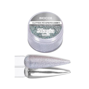 Pó Glitter Magia Prata 3g Inocos