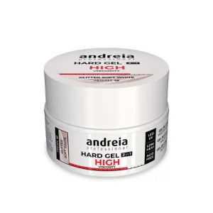 Andreia Hard Gel Glitter Soft White 22g